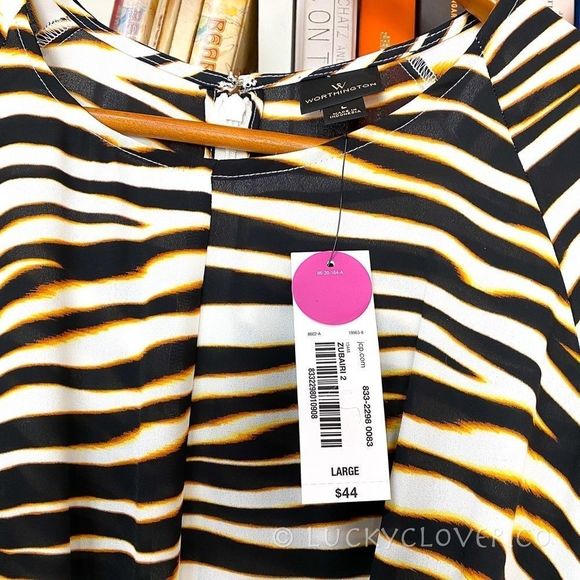 Animal Print Tie Front Blouse Women’s Size Large NEW - Picture 6 of 12